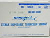 Monoject Sterile disposable tuberculin syringe - Box of 100 (1cc)