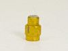 Omni-Spectra OSM 16179 coaxial termination — top and side view of gold hex body showing surface oxidation and label on cap