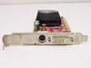 Dell HJ513 ATI Radeon X1300 — bracket-edge view clearly showing DVI-I and S-Video output ports on low-profile bracket