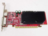 Dell HJ513 ATI Radeon X1300 128MB PCIe video card — front view showing red PCB, passive heatsink, and bracket with DVI-I and S-Video ports