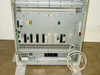 Rolm 9200 PBX chassis – rear panel close-up of bottom shelf with power supply rating label and AC power cord