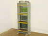 Rolm 9200 PBX 3-stack chassis – full front view showing three shelf bays with partial green boards and yellow backplane connectors