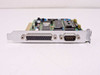 DTK PTI-209 bracket edge view showing DB25 parallel port and DB9 serial port connectors on the slot bracket