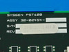 Sysgen PST100 label close-up showing ASSY 30-02454, Rev B sticker, and S/N field on green PCB