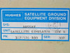 Hughes Aircraft Satellite Ground Equipment Division label showing SYS: AUSSAT, UNIT: Satellite Simulator Rev B, PN: 3878526-100, SER: 001