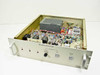Hughes 3878521-100 FM Data Detector with bottom plate removed – interior view showing populated PCBs, wiring harness, internal power supply, and front panel assembly