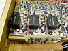 Hughes FM Data Detector interior PCB detail – three transformer modules marked 22558-2296 (variants -1, -2, -4) arranged across the main circuit board