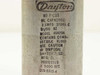 Dayton 4X429A oil capacitor — close-up of label reading 7.5 MFD 370 VAC 50/60 Hz, No PCBs, 5000 AFC, 235-8315-4