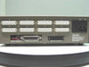 WTI PSU-81B rear panel showing 8 DB25 serial input ports numbered 1–8, Centronics parallel output, serial output connector, setup switch, and IEC power inlet with ON/OFF switch