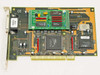 SDL Communications WANic 5-0032G PCI WAN adapter card – top/component side view showing main PCI controller chip, daughter board with SDL COMM INC label, and V.35 port bracket