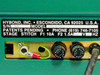 Hybond 512-10-41 rear label close-up showing model number, serial number, Hybond Inc Escondido CA, and power ratings F1 10A F2 1.5A 110V 60Hz