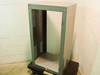 19" 20U green metal open-frame rackmount chassis — three-quarter view showing side ventilation and rear opening