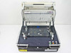 Circuit Check TF12000 with laminator arm raised — open view showing internal platen, circuit board, and base unit controls