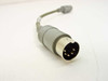 Metrologic 45-45988 cable — close-up of 5-pin AT DIN male connector end with gold pins visible