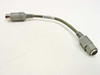 Metrologic 45-45988 barcode reader cable — full cable view showing 5-pin AT male and 6-pin PS/2 female connectors