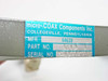Micro-Coax Components Inc. label closeup showing Collegeville PA origin, MFR number 64639, Part No. 1010, and serial number