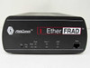 Fastcomm EtherFRAD front panel with EtherFRAD logo, status LEDs for Rst, Pwr, Enet Data, Enet Err, Port 1, NET, and Supv RJ-11 port