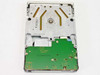 Panasonic JU-256A046P floppy drive – bottom view showing PCB with green circuit board, read/write head mechanism, and spindle motor