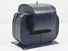 QT&E 4684 Varian MED klystron transformer – front-left view showing black epoxy-potted toroidal core and steel base flange with mounting holes