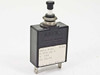 Airpax PP11-61F 5A 250V push-pull circuit breaker — front-left view showing label with model PP11-61F, 5.00A-OC-V, V 250, HZ 50/60, and push-pull pin actuator