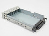 HP 5064-3541 Netserver LH3R hot swap drive tray caddy — angled top view showing sheet metal chassis and SCSI backplane connector at rear