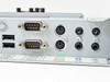Compaq 296669-001 rear I/O panel — dual USB ports, two DB9 serial ports, two PS/2 ports, and audio jacks (line-in, line-out, mic)