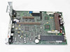 Compaq 296669-001 Pentium II Slot 1 motherboard mounted in metal chassis tray — full board top view