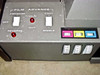 Film Duplicator control panel – Film Advance section with Forward/Reverse toggle, Film Out indicator, Cont/Single switch, and color-coded film density filter scales