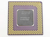 Intel Pentium 100MHz CPU BP80502100 SU099/SSS — underside showing gold Socket 7 SPGA pins and printed markings