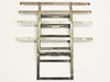 Lot of 4 Eastman Kodak No.4 Portrait Film Developing Hangers 3-1/4x4-1/4 — stacked front view showing ladder-frame construction and top hanging bars