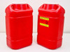 Becton Dickinson BD Guardian 305491 5-Gallon One-Piece Sharps Collectors — front and side view of both red containers