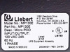 Liebert MP130E rating plate showing Model No. MP130E, 120 VAC 24A, 60 Hz, 1 Phase, UL Listed, Made in Mexico, REV. D4/BN