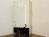 Queue Systems QU2195D12 Cryostar – rear view of freezer cabinet showing compressor and refrigeration components at base, power cable, and rear panel label