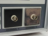 UDT S380 Optometer – close-up of Channel 1 and Channel 2 BNC photodetector input connectors; Channel 2 panel surround shows visible tarnishing and discoloration