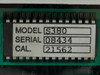 UDT S380 Optometer – internal PCB label showing Model S380, Serial 08434, Cal. 21562