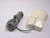 Microsoft 37966 PS/2 two-button rollerball mouse – right side view showing button layout and 6-pin mini-DIN PS/2 connector