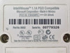 Microsoft IntelliMouse 98952 bottom label showing Part No. 98952, Serial No. 00779326, FCC ID C3KKMP5, 5V 20mA, Made in Mexico