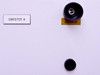Front panel detail of FSI ChemFill cabinet showing Canister A label, key switch with Machine Off indicator label, and lower push-button location (missing E-stop button visible as empty hole)