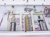 Interior electronics compartment of FSI ChemFill cabinet showing multiple terminal blocks, wiring harnesses, and control relay assemblies