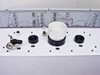 Top panel of FSI ChemFill cabinet showing pressure regulator with gauge, nitrogen inlet fitting, power inlet, and labeled connection ports