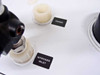 Close-up of top panel fittings on FSI ChemFill cabinet showing Nitrogen Inlet labeled port, Power connection, and adjacent fittings