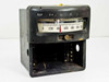 Wheelco Model 402 analog temperature meter front view showing 0–1200°C centigrade scale with red pointer indicator and brass adjustment knob, open bottom compartment with terminal screws visible