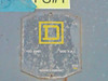 Square D H365 nameplate closeup showing 400 AMP, 600 V.A.C. rating and Square D logo