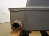 Side view of Square D H365 enclosure showing conduit knockout with partial conduit fitting installed