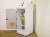 Systems Chemistry 99-12262-00 cabinet with door open showing stainless steel chemical tank on shelf inside white painted enclosure