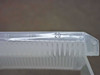Entegris X9150-0406 wafer carrier – close-up of numbered slot index markings (10, 15, 20, 25) molded into the top edge rail
