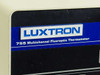 Luxtron 755 HG Multichannel Fluoroptic Thermometer – close-up of front panel nameplate reading '755 Multichannel Fluoroptic Thermometer' with Luxtron logo