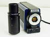 RCA TC5002 Micro-Mac Chroma camera body with Wild Stereo 40/14 adapter detached and laid alongside, showing front sensor element and Blue/Red AWB controls