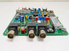 Guzik Universal Preamp IV 302250 angled front view showing three BNC output connectors and populated component side