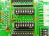 NEC NEC-14T card close-up of SW1 and SW2 8-position DIP switches with OFF/MCC positions, Motorola MC74HC244AN ICs and BLO-3 reference visible